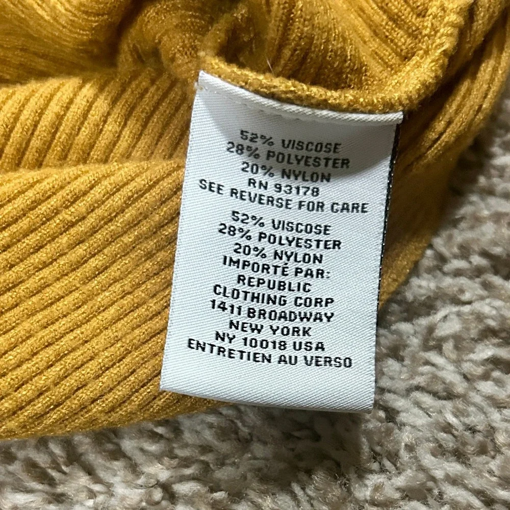 CARMEN MARC VALVO I Womens Ochre Ribbed Cropped Sweater I‎ XL I Dolman Sleeve - Picture 10 of 10